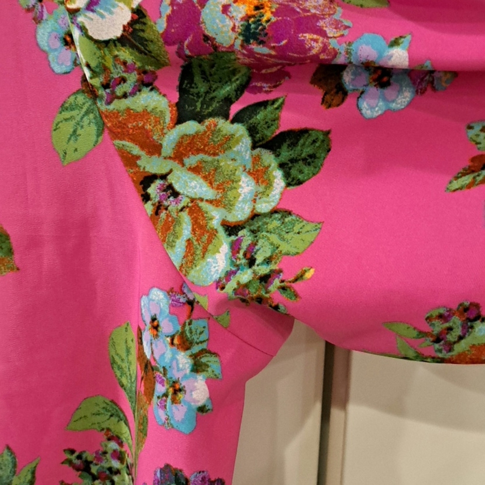 Ellen Tracy Pink Floral Blouse button casual  size 3X - Picture 7 of 13